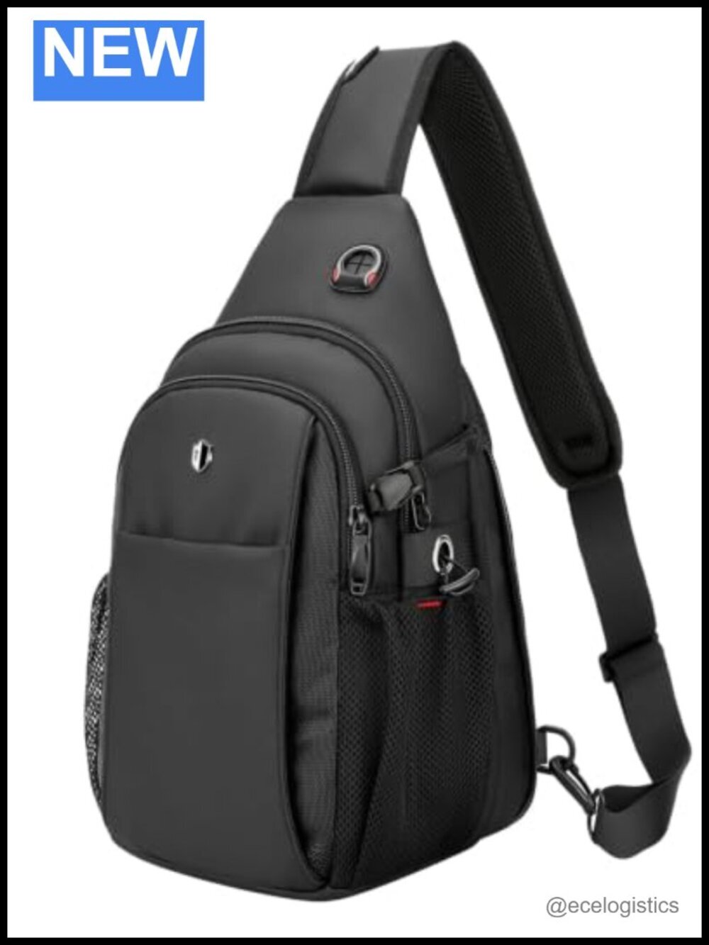 Expandable Anti Theft Crossbody Sling Bag with Water Bottle Pocket, Hiking